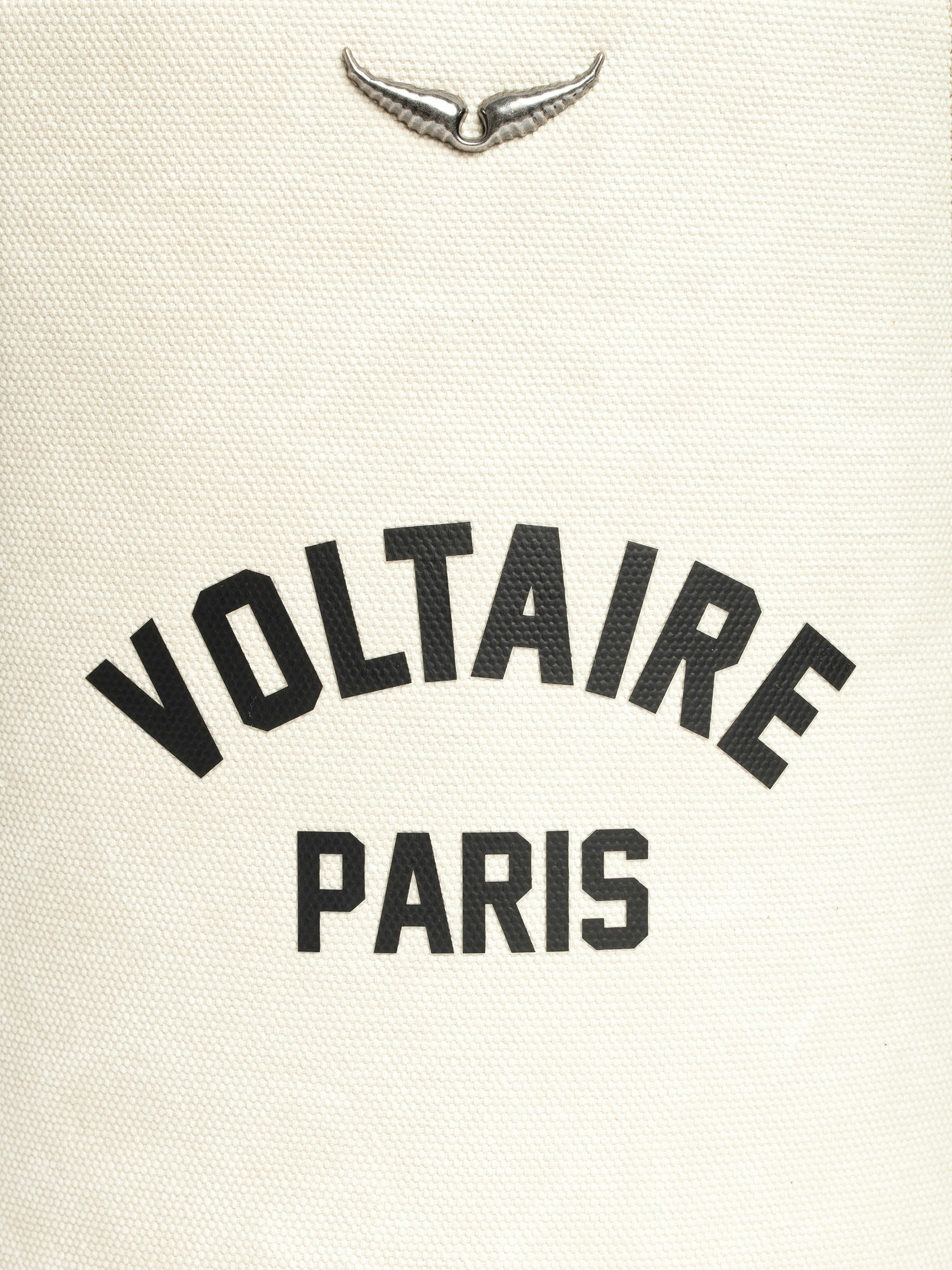 Z Bucket Voltaire Bag - Canvas and grained leather bucket bag with adjustable strap and wing signature.